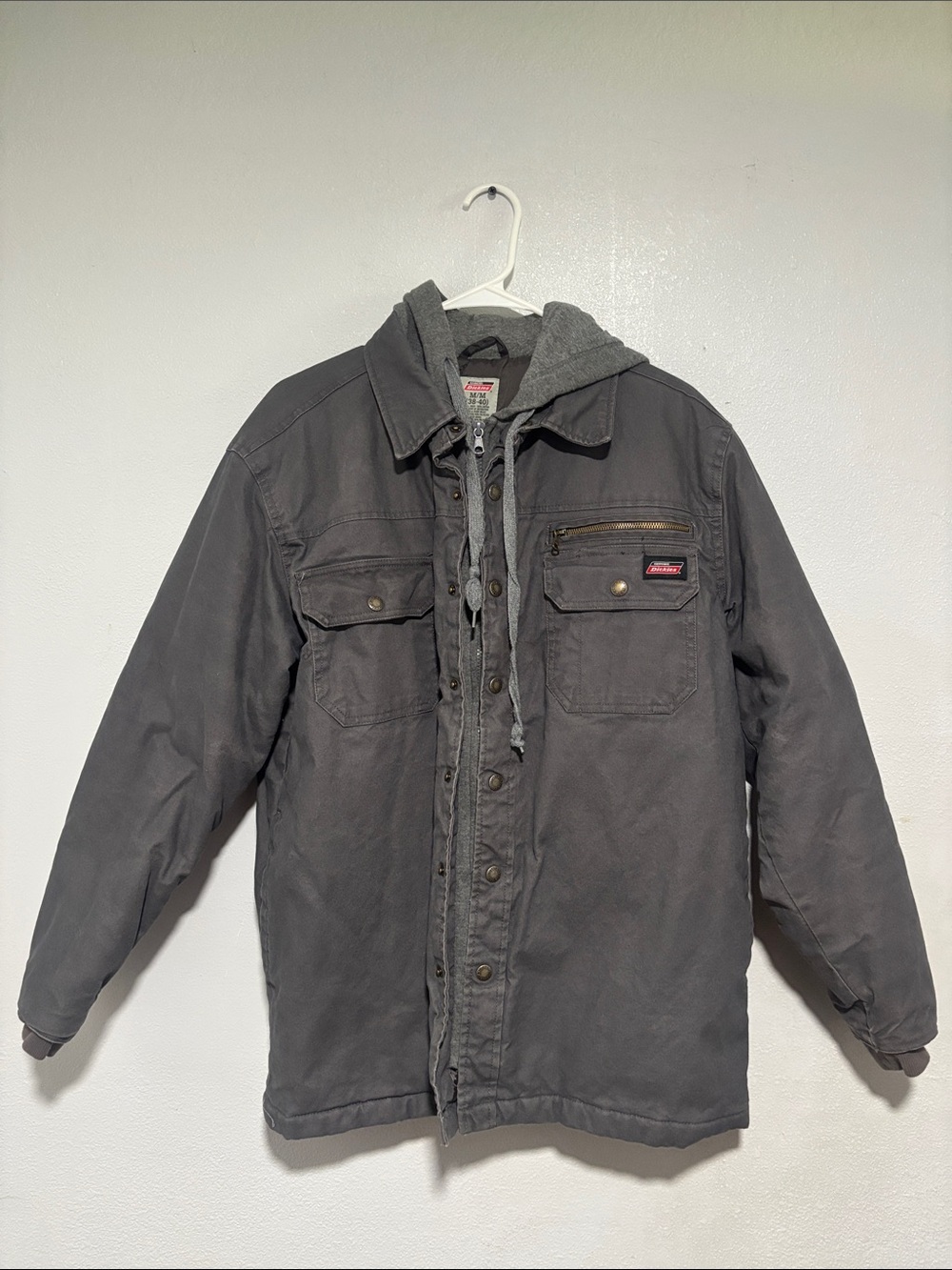 Dickies Men's Dark Gray work Military Field Jacket with Hood